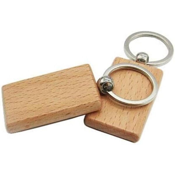 BTYONONON10 piezas de madera en blanco llavero rectangular_3