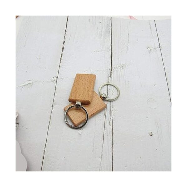 BTYONONON10 piezas de madera en blanco llavero rectangular_5