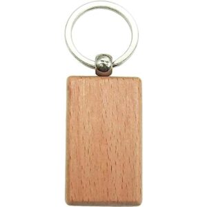 BTYONONON10 piezas de madera en blanco llavero rectangular_1