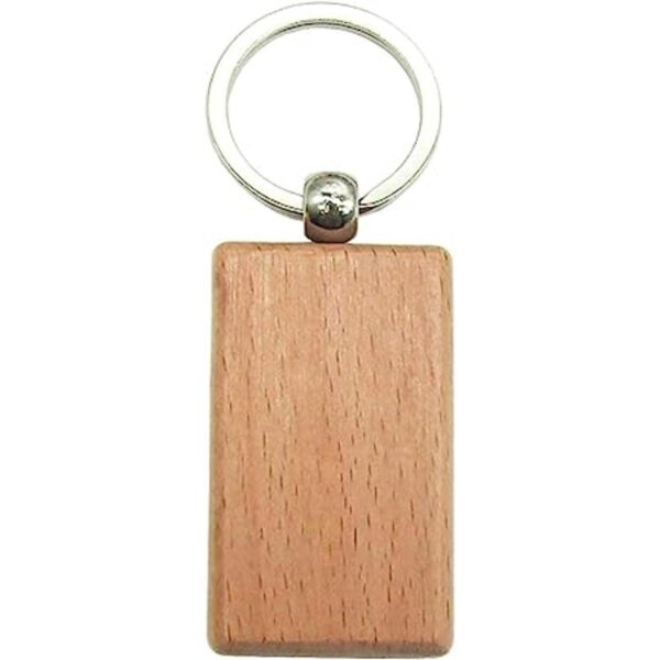 BTYONONON10 piezas de madera en blanco llavero rectangular_1