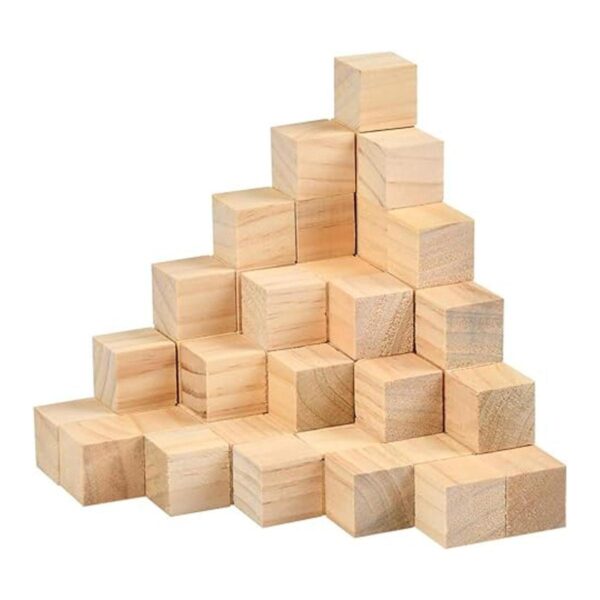 BUYGO O 50 cubos de madera de 1.5 pulgadas bloques de