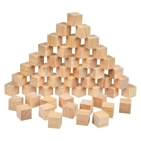 BUYGO O 50 cubos de madera de 1.5 pulgadas bloques de