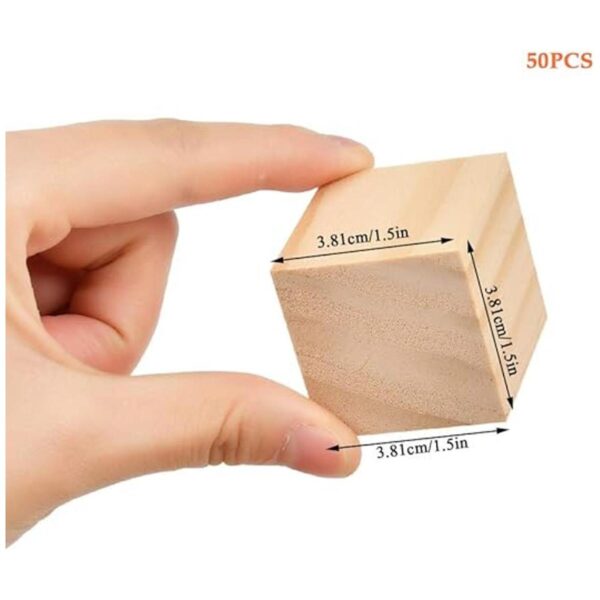 BUYGO O 50 cubos de madera de 1.5 pulgadas bloques de