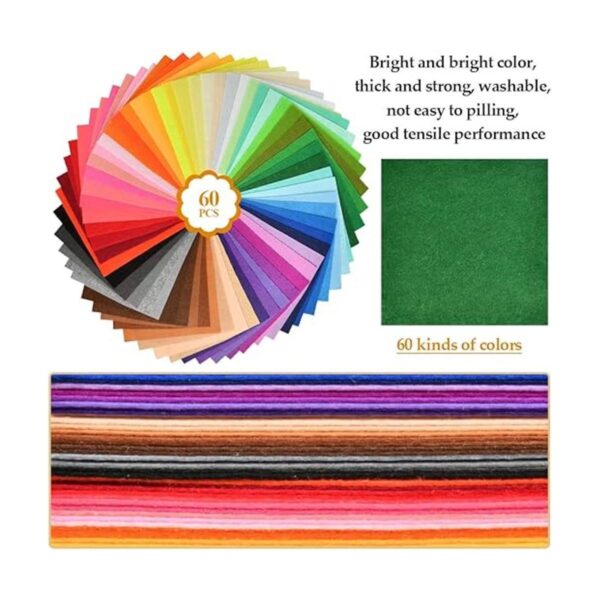 BUYGOO 60 hojas de tela de fieltro rígido 12 x 12