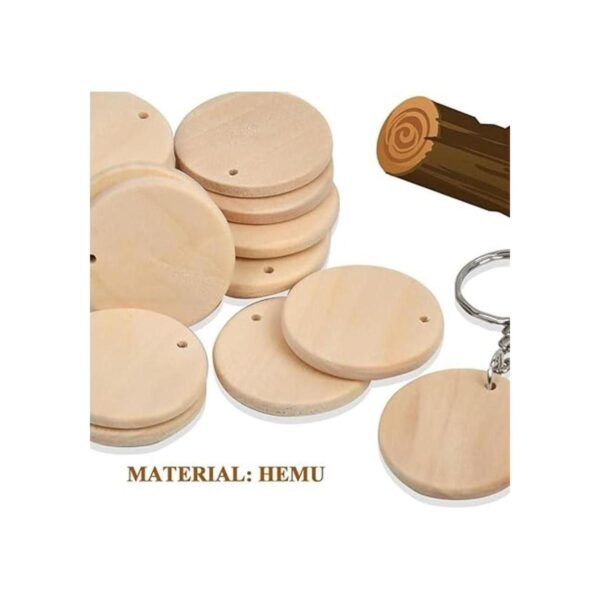 BUYGOO Juego de 100 llaveros de madera en blanco_6