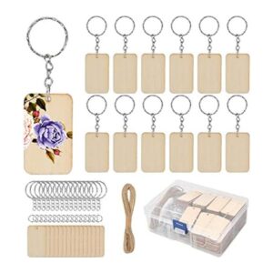BUYGO O Juego de 80 llaveros de madera en forma de
