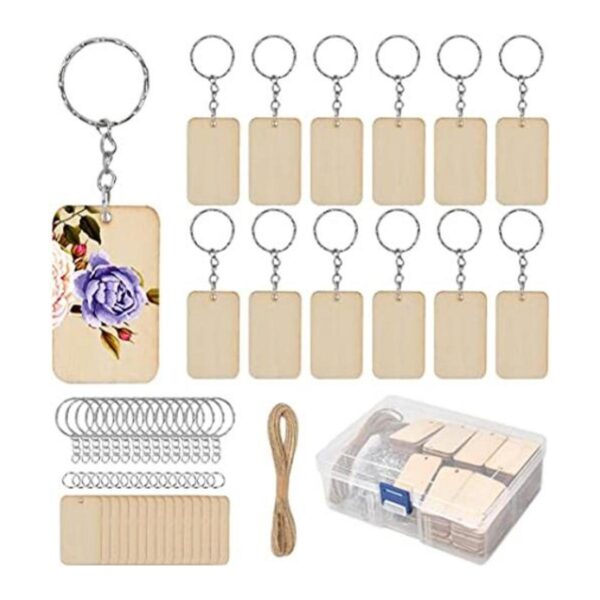 BUYGO O Juego de 80 llaveros de madera en forma de