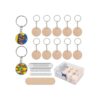 BUYGOO Juego de 100 llaveros de madera en blanco_1