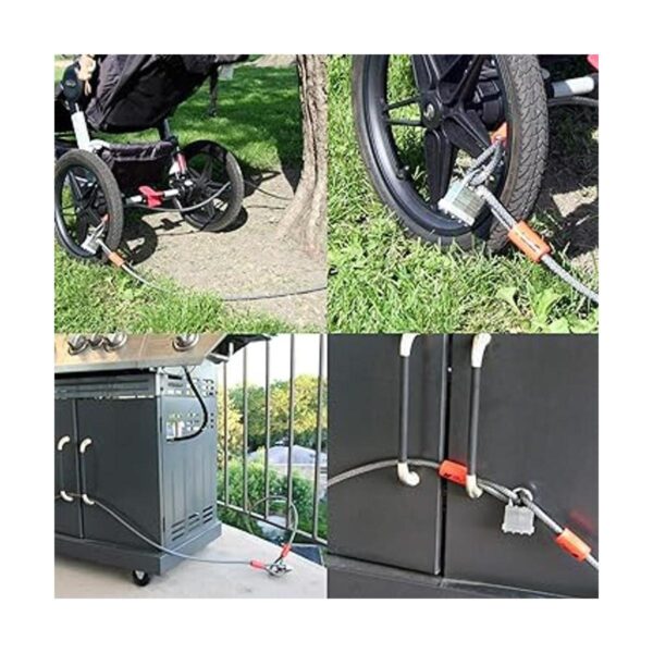 BV Cable de acero de seguridad de 15 pies con bucles