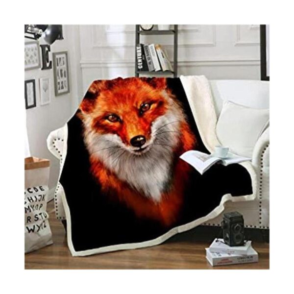 BUZHENG Manta de zorro decorativa suave de felpa Sherpa_1