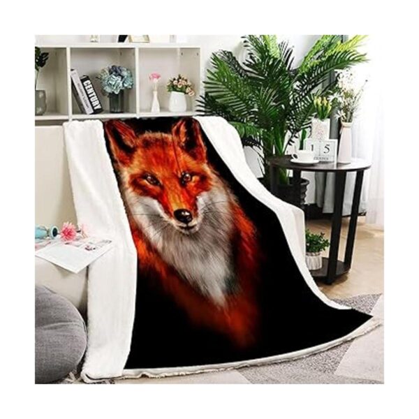 BUZHENG Manta de zorro decorativa suave de felpa Sherpa_2