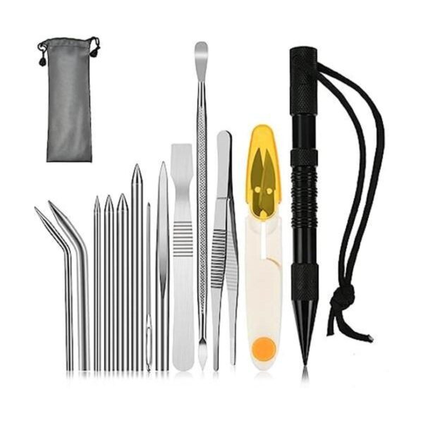 BUYGOO Juego de 14 agujas de cordones de acero inoxidable