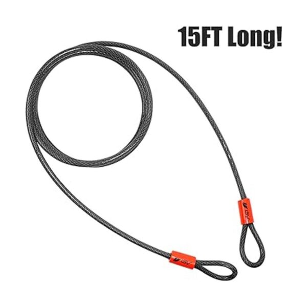 BV Cable de acero de seguridad de 15 pies con bucles