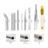 BUYGOO Juego de 14 agujas de cordones de acero inoxidable
