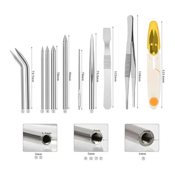 BUYGOO Juego de 14 agujas de cordones de acero inoxidable