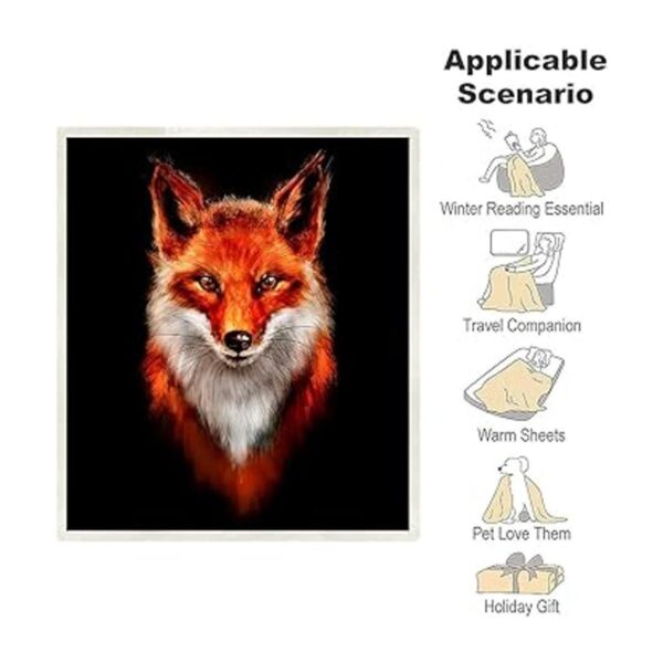 BUZHENG Manta de zorro decorativa suave de felpa Sherpa_3