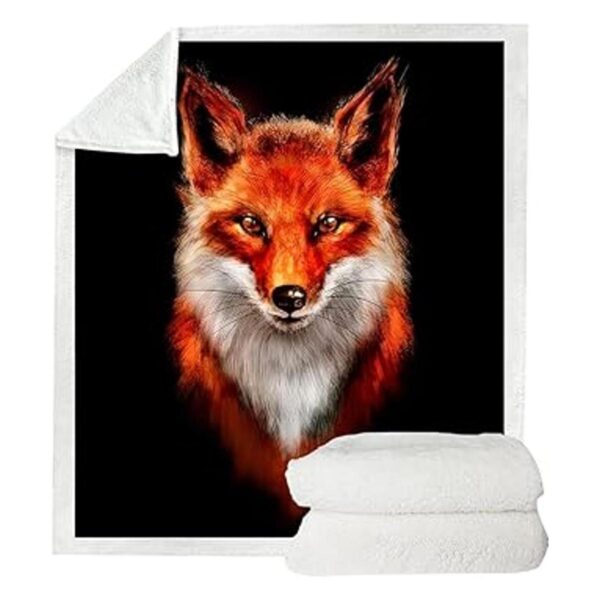BUZHENG Manta de zorro decorativa suave de felpa Sherpa_4
