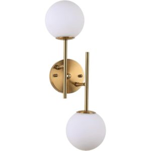 BYOLIIMA Apliques de pared de globo de 2 luces doradas_1