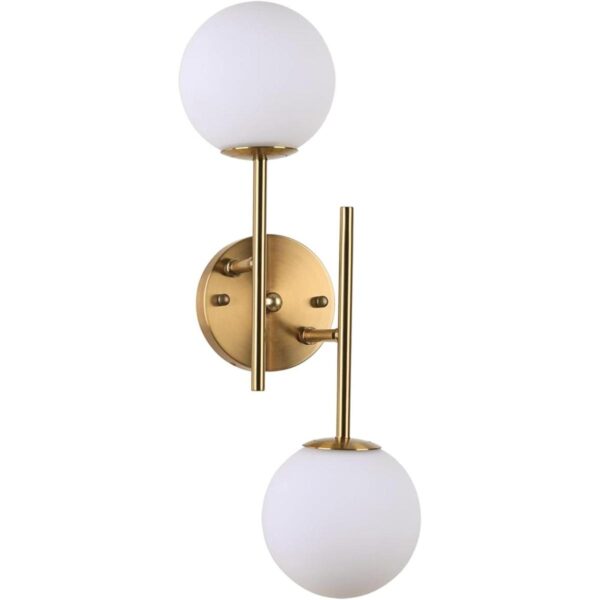 BYOLIIMA Apliques de pared de globo de 2 luces doradas_1