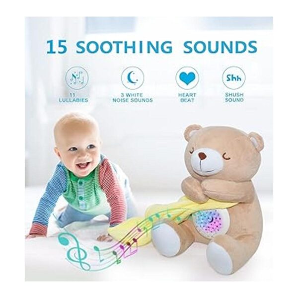 Baby Sound Soother Cry Activated Sensor Toy Bear White_3