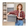Bagnizer Cesta organizadora plegable de tela de lino con_3