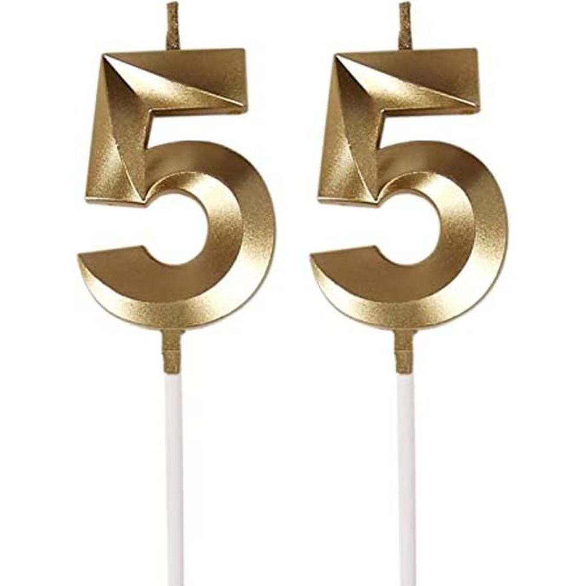 Bailym Velas de 55 cumpleaños número 55 decoración de