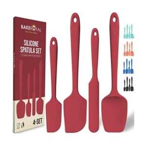 BakeRoyal Juego de espátulas de silicona 4 espátulas de_1