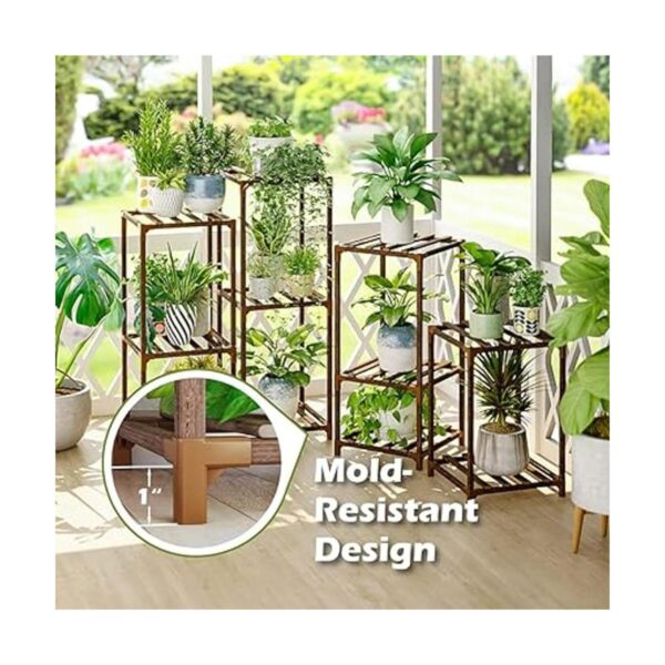 Bamworld 4 juegos de soportes para plantas para_4