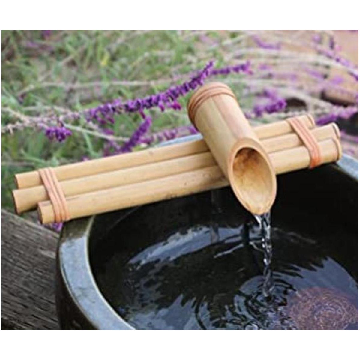Bamboo Accents Fuente de agua con bomba fuente para