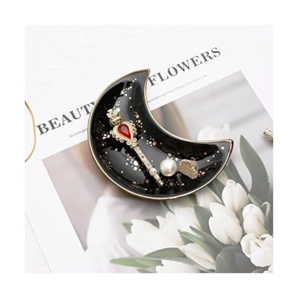 Bandeja de cerámica para joyas de luna plato decorativo_3