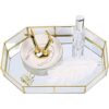 Bandeja decorativa de metal para espejo bandeja de