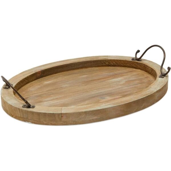 Bandeja ovalada para mesa de café decoración de madera de_6