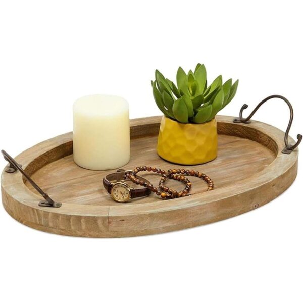 Bandeja ovalada para mesa de café decoración de madera de_1