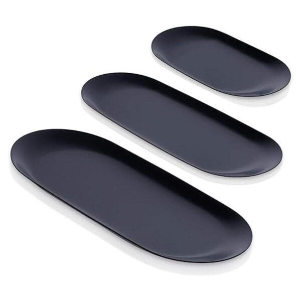 Bandeja organizadora negra juego de 3 placa decorativa_1