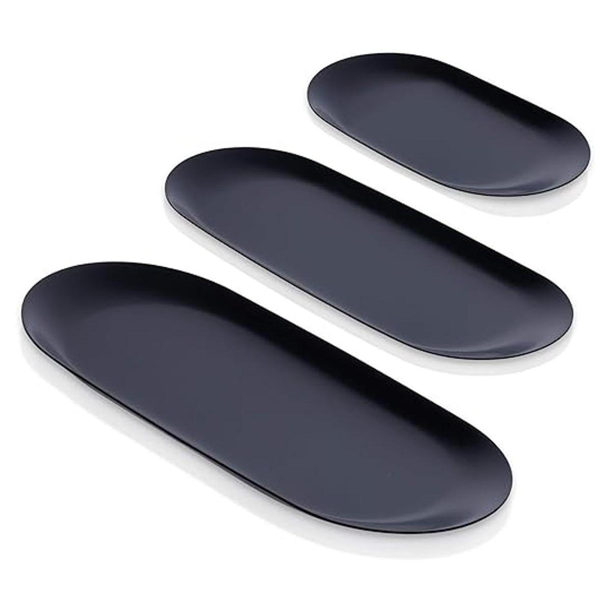 Bandeja organizadora negra juego de 3 placa decorativa