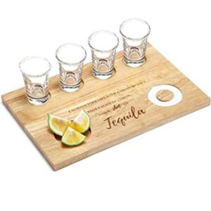 Bandeja para servir vasos de chupito con borde de sal_1