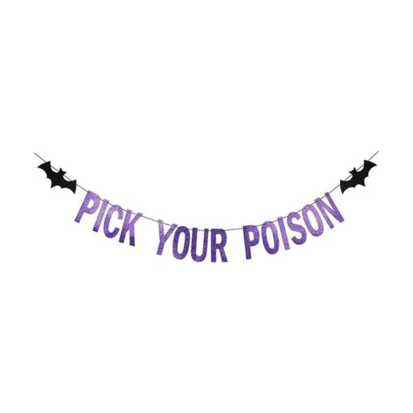 Bandera de Halloween con purpurina morada para elegir tu_1
