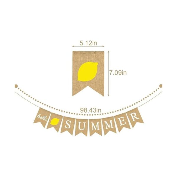 Bandera de Jute Burlap Hello Summer Summer Lemon Party_5