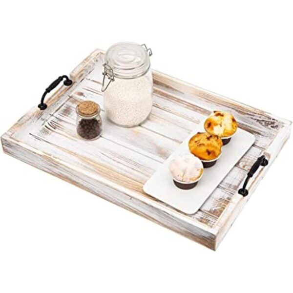 Bandejas rústicas de madera grande vintage para desayuno_1