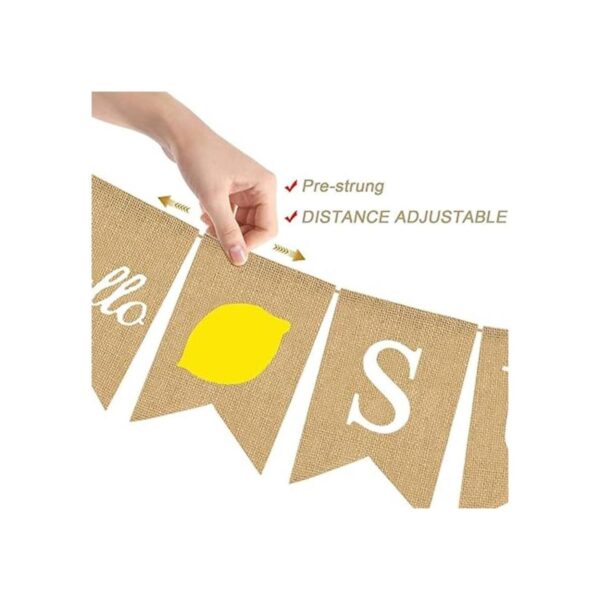 Bandera de Jute Burlap Hello Summer Summer Lemon Party_4