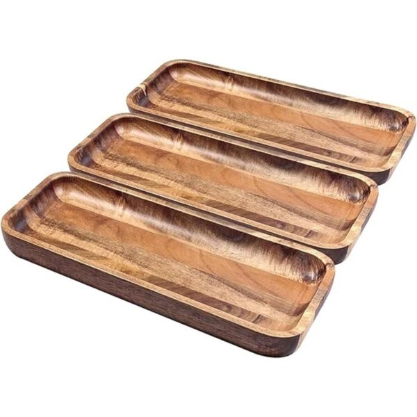 Bandejas para servir madera de acacia juego de 3 platos_1