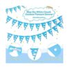 Banderines de 5 piezas de color azul cielo blanco nubes_3