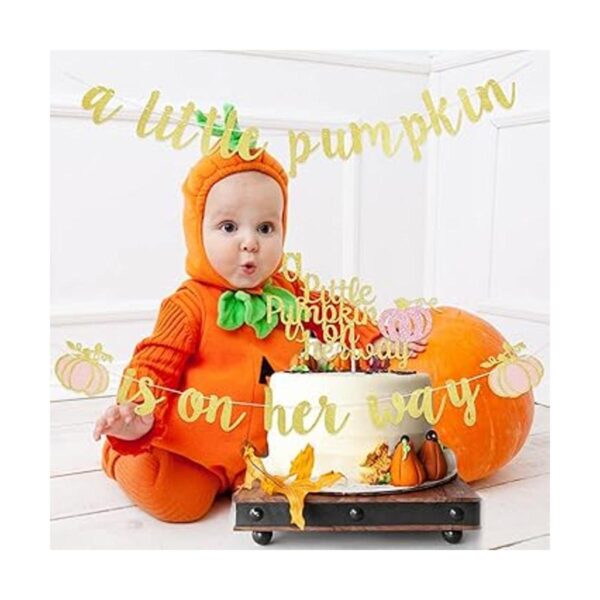 Banner de A Little Pumpkin is On Her Way con purpurina_2
