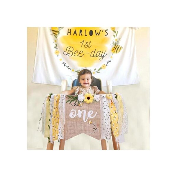 Banner para silla alta con tema de abeja de primer