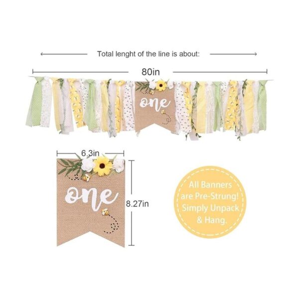Banner para silla alta con tema de abeja de primer