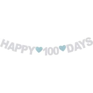 Banner de plata con purpurina para fiestas de 100 días_1