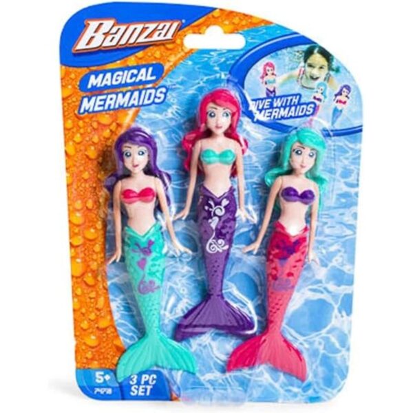 Banzai Juego de 3 muñecas de sirena mágicas y 3 piezas de_2