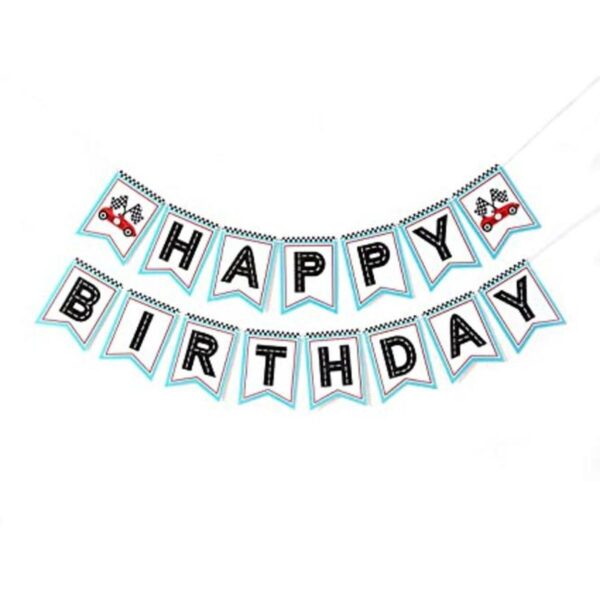 Banner retro de feliz cumpleaños de carreras Banner de