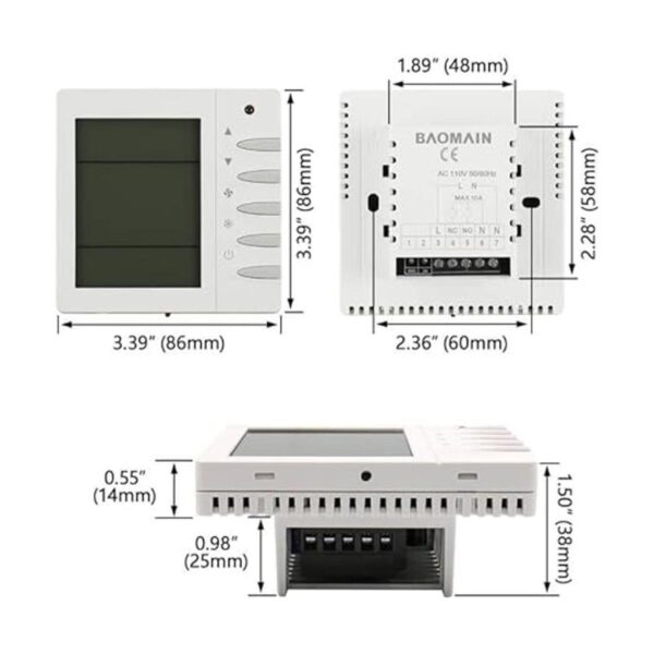 Baomain Termostato programable LCD Digital AC110120V D702_3