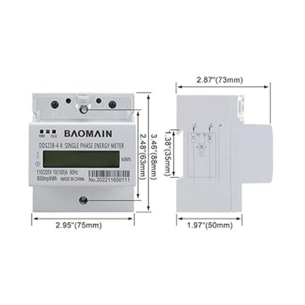 Baomain DDS2384R Medidor de energía monofásico de tres_2
